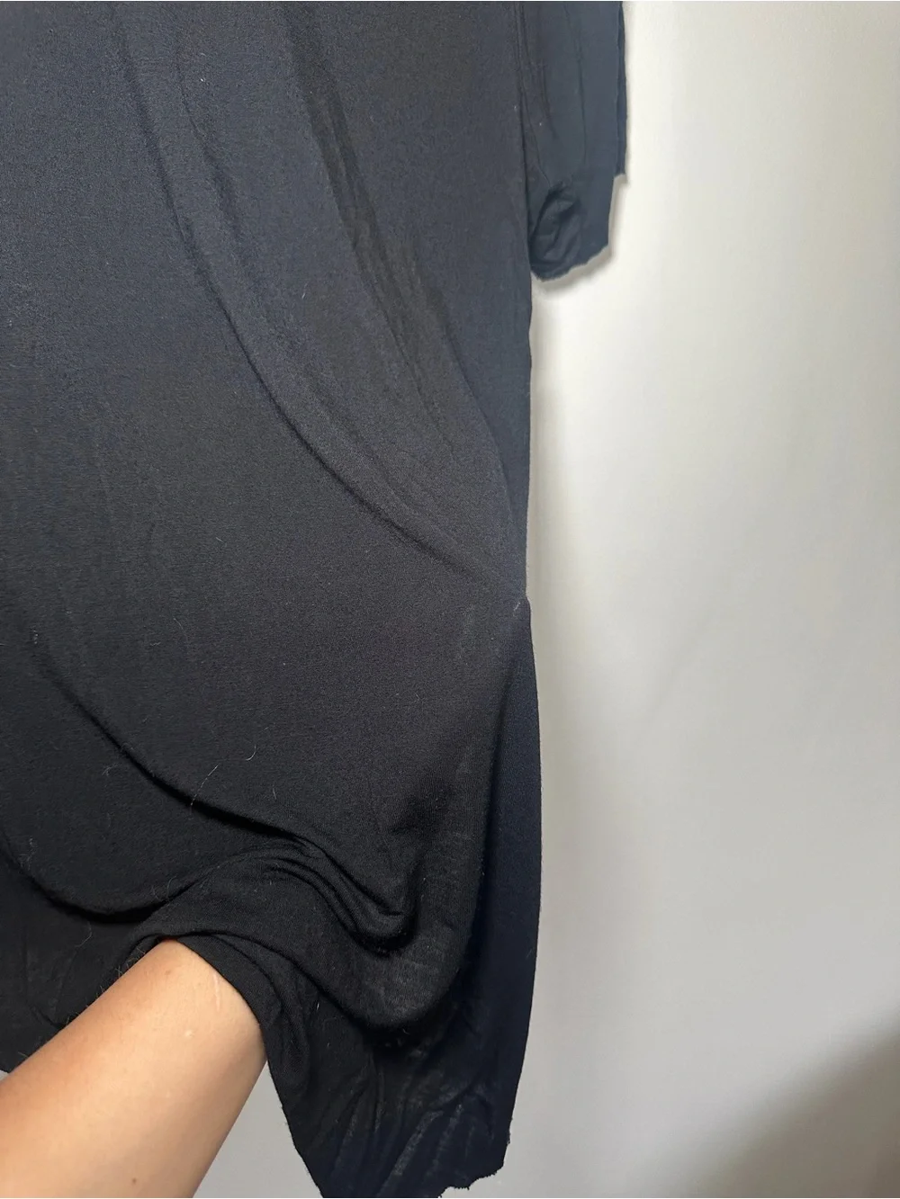 Alo Yoga Black Oversized Raw Hem T-Shirt Size Medium